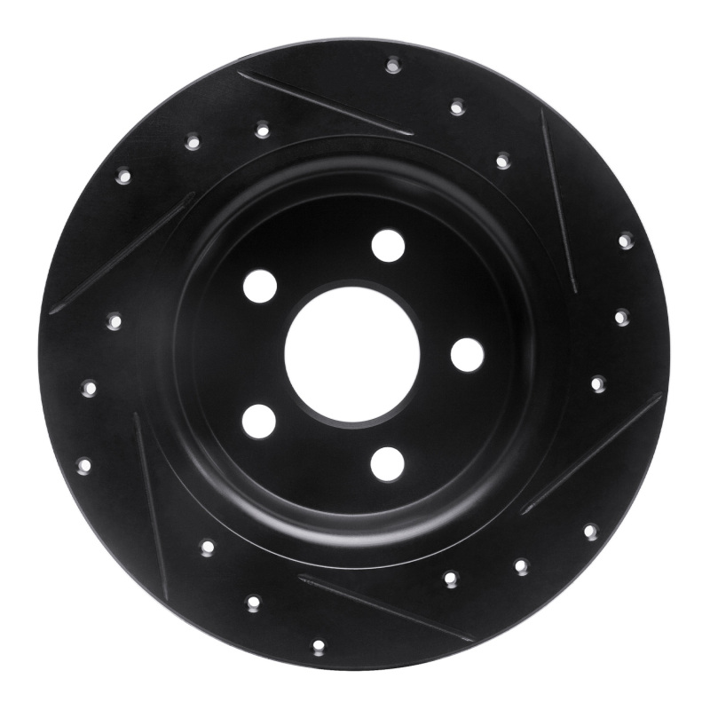 Ford Transit Connect Brake Rotor (1) - Rear Left - R1 Concepts - Drilled & Slotted - Black - `18-`23